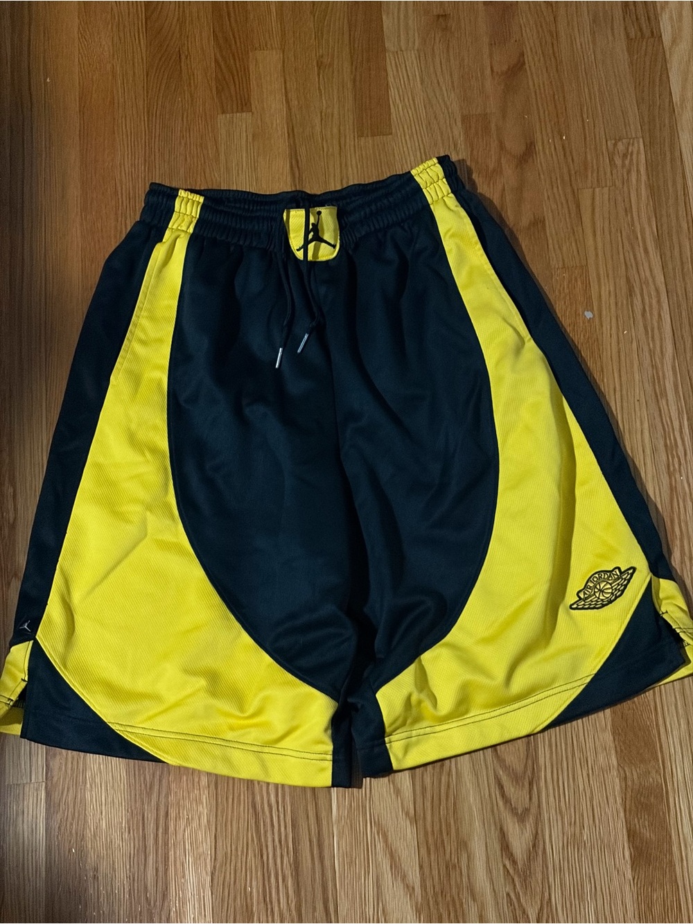 Jordan Black and Yellow Men's Athletic Shorts